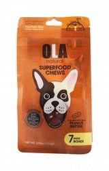 Ola Superfood Mini Bone Dog Treats Peanut Butter Flavor with Chicken (7 Pieces) - rawhide free, gluten free, corn free