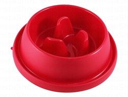 Georplast Large Red Slow Feeder Plastic Pet Bowl (31.5x9cm)