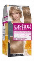 L'oreal Casting Creme Gloss Hair Dye 810 Ashy Blonde with Honey Conditioner - ammonia free