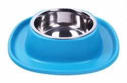 Ciotola Soft Touch Big Blue Inox Pet Bowl with Holder