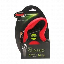 Flexi Classic Medium Red Retractable Tape 5m Leash (Dogs Up to 25kg)