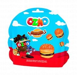 Ozmo Burger Sandwich Biscuits with Milk, Chocolate Cream &amp; Crispy Rice