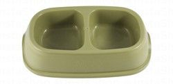 Stefanplast Green Plastic 2x400ml Dual Pet Bowl