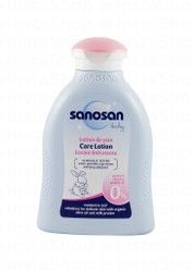 Sanosan Hypoallergenic Baby Lotion with Organic Olive Oil &amp; Milk Protein for Delicate Skin - parabens free, silicones &amp; paraffin oil free