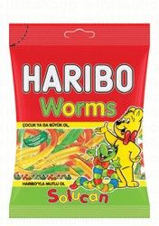 Haribo Worms Gummies - artificial color free