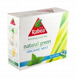 Rabea Organic Mint Green Tea Bags (100 Pieces)
