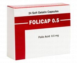 Folicap 0.5mg Folic Acid Supplement