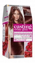 L'oreal Casting Creme Gloss Hair Dye 550 Mahogany Light Brown with Goji Conditioner - ammonia free