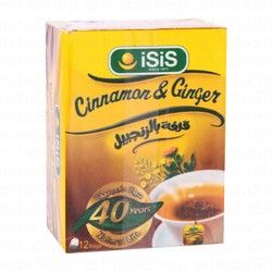 Isis Organic Cinnamon &amp; Ginger Tea - pesticide free, chemical free (12 Tea Bags)