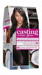 L'oreal Casting Creme Gloss Hair Dye 200 Deep Black with Coconut Oil Conditioner  - ammonia free