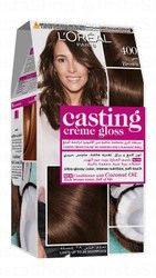 L'oreal Casting Creme Gloss Hair Dye 400 Brown with Coconut Oil Conditioner - ammonia free