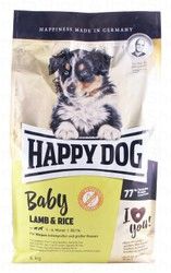 Happy Dog Baby Dry Dog Food with Lamb &amp; Rice for Puppies (1-6 Months) - poultry free