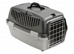 Stefanplast Gray Pet Carrier Crate with Metal Door (48x32x31cm)