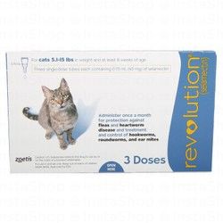 Revolution 45mg Selamectin Fleas &amp; Heartworm Disease Treatments for Cats (2+ Months &amp; 2.3-6.8kg)