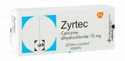 Zyrtec Cetirizine Dihydrochloride 10mg Tablets