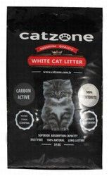 Catzone White Clumping Cat Litter with Active Carbon - dust free