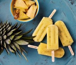 Pineapple &amp; Basil Popsicle - vegan