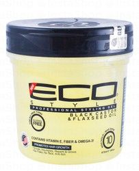 Eco Style Max Hold Hair Styling Gel with Black Castor &amp; Flaxseed Oil Hold Strength 10  for All Hair Types - alcohol free