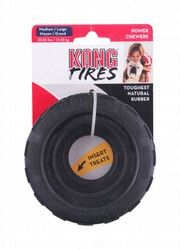 Kong Black Large Tyre Shape Rubber Treat Dispenser Dog Chew Toy (13-30kg)