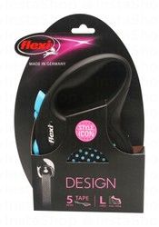 Flexi Classic Large Black &amp; Blue 5m Retractable Leash (Dogs Up to 50kg)