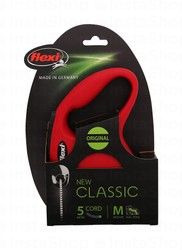 Flexi Classic Medium Red 5m Retractable Leash (Dogs Up to 20kg)