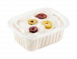 Fresh Kiri Cheese with Olives