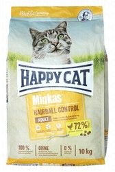Happy Cat Minkas Hairball Control Dry Food with Chicken for Adult Cats - artificial colors free, artificial flavors &amp; artificial preservatives free, no added sugar