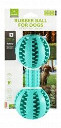 Nunbell Green Rubber Ball Chew Dog Toy (15.4x5.2cm)