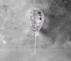 Silver Confetti Balloon Topper