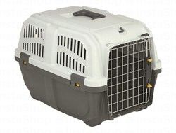 Mps Skudo Gray Pet Carrier Crate with Metal Door (55x36x35cm)
