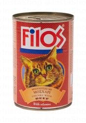 Filos Wet Cat Food Chunks with Beef