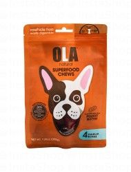 Ola Natural Superfood Medium Chew Bone for Dogs Peanut Butter (Up to 23kg) - gluten free, soy free, corn free, wheat free