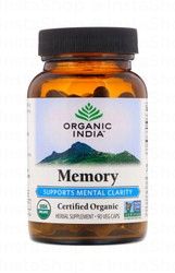 Organic India Memory Herbal Supplement for Mental Clarity - GMO free