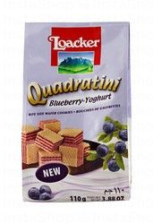 Loacker Quadratini Wafer Blueberry &amp; Yoghurt Flavor